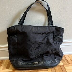 Black coach canva tote